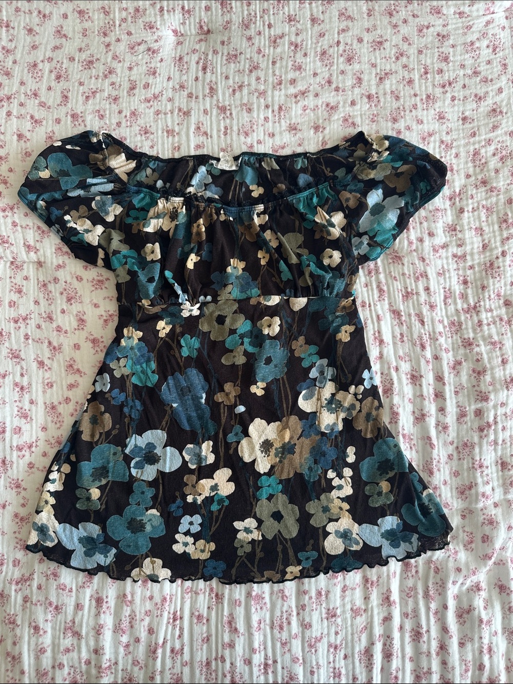 Y2K Babydoll Tie Back Top